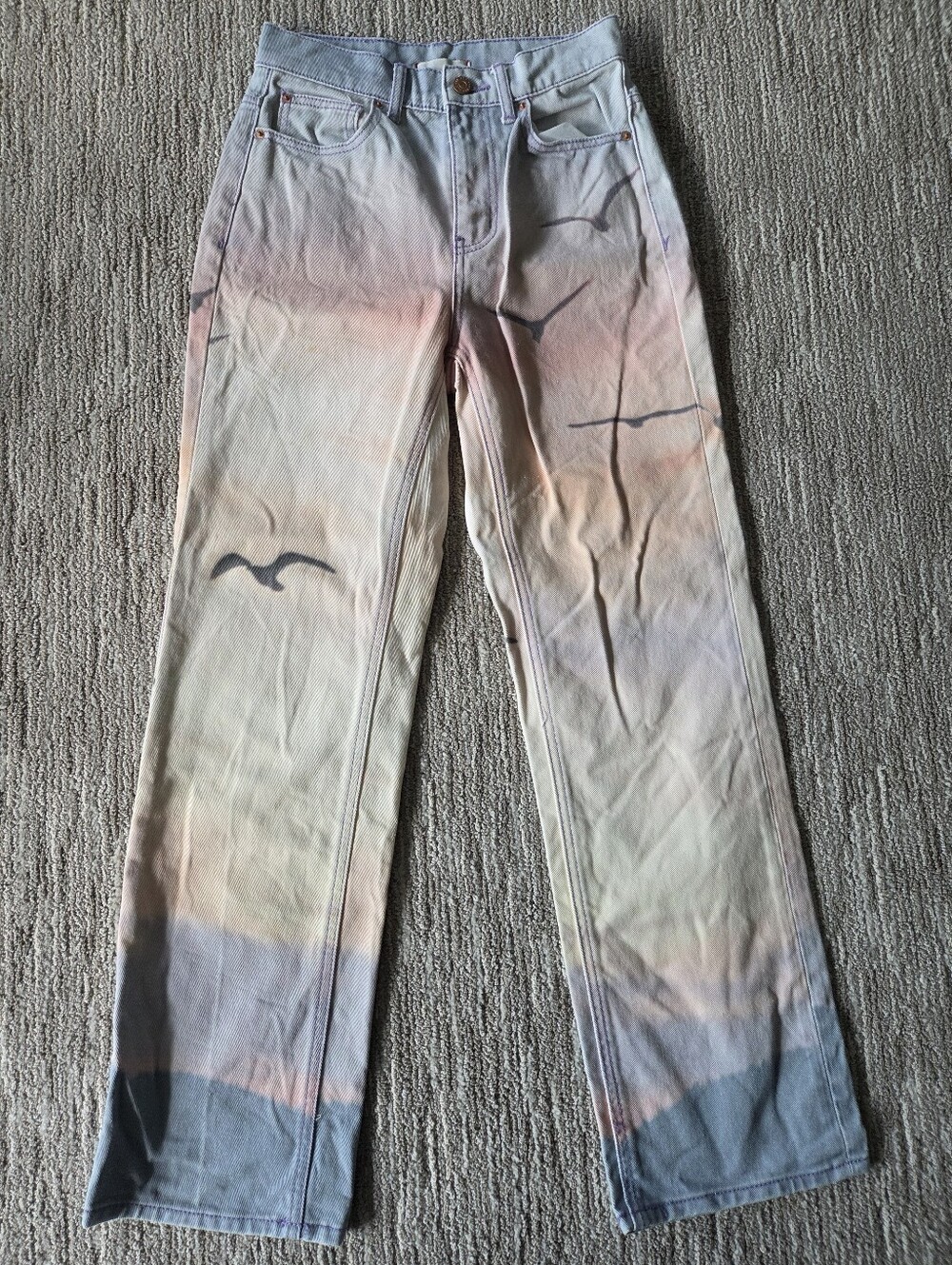 Urban Outfitters BDG Cowboy Sunset Print Jean Size 26 High Waisted Coastal Beach